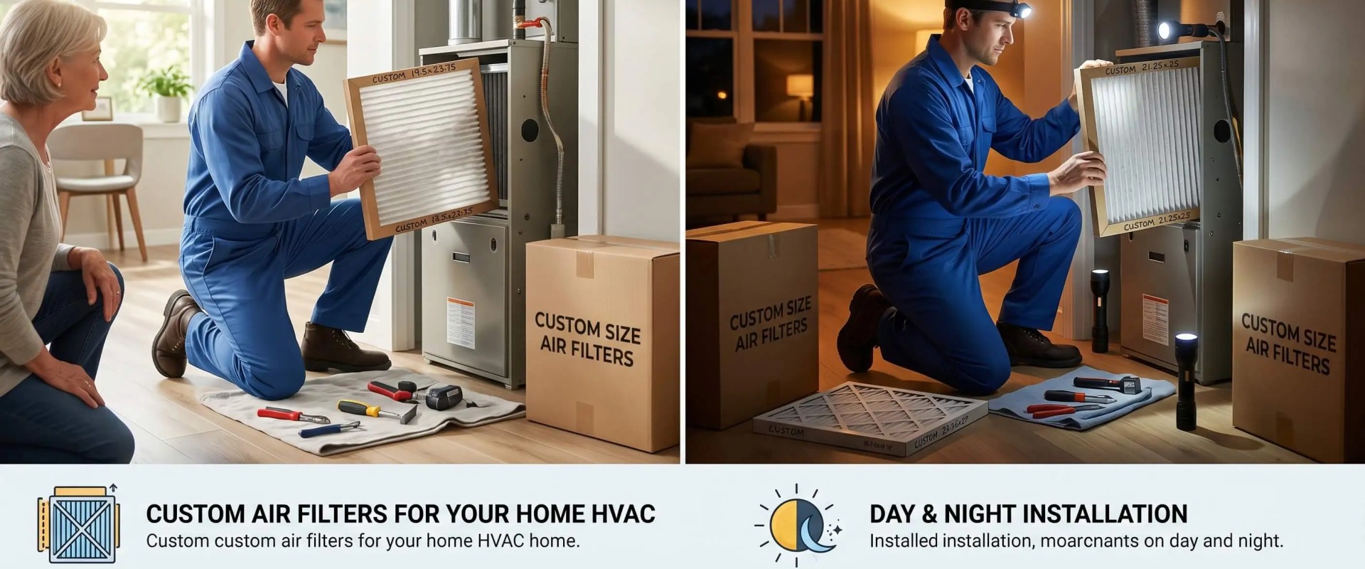Custom Air Filters for Day and Night HVAC Systems: A Sizing Guide
